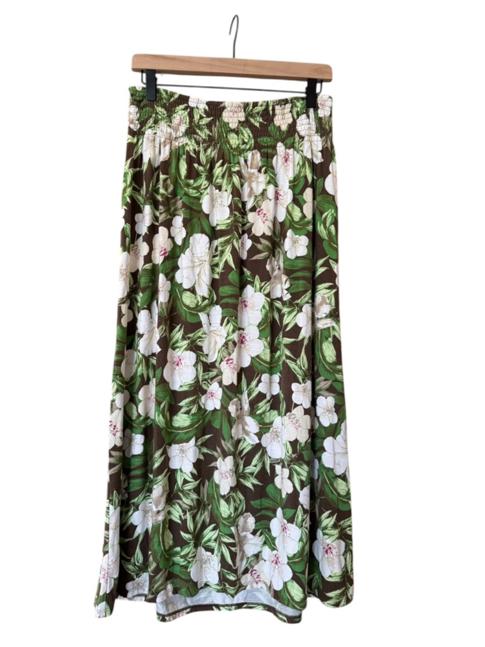 Floral Maxi Skirt in Brown and Green
